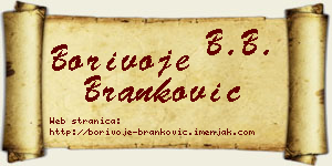 Borivoje Branković vizit kartica